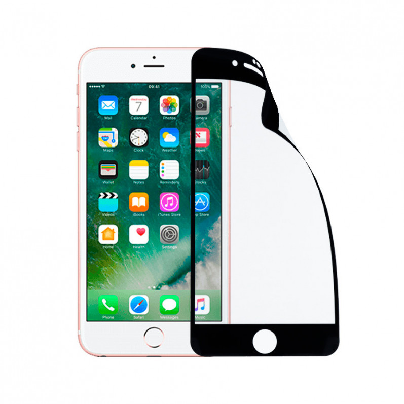 Película em vidro temperado completa Preto para iPhone SE