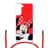 Funda Funda Minnie Fondo Rojo Colgante - Clásicos Disney para Samsung Galaxy S21 FE