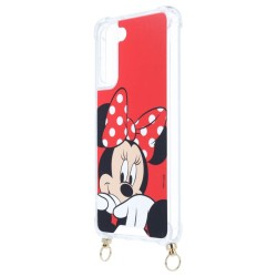 Funda Funda Minnie Fondo Rojo Colgante - Clásicos Disney para Samsung Galaxy S21 FE