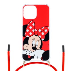 Funda Funda Minnie Fondo Rojo Colgante - Clásicos Disney para iPhone 13 Pro