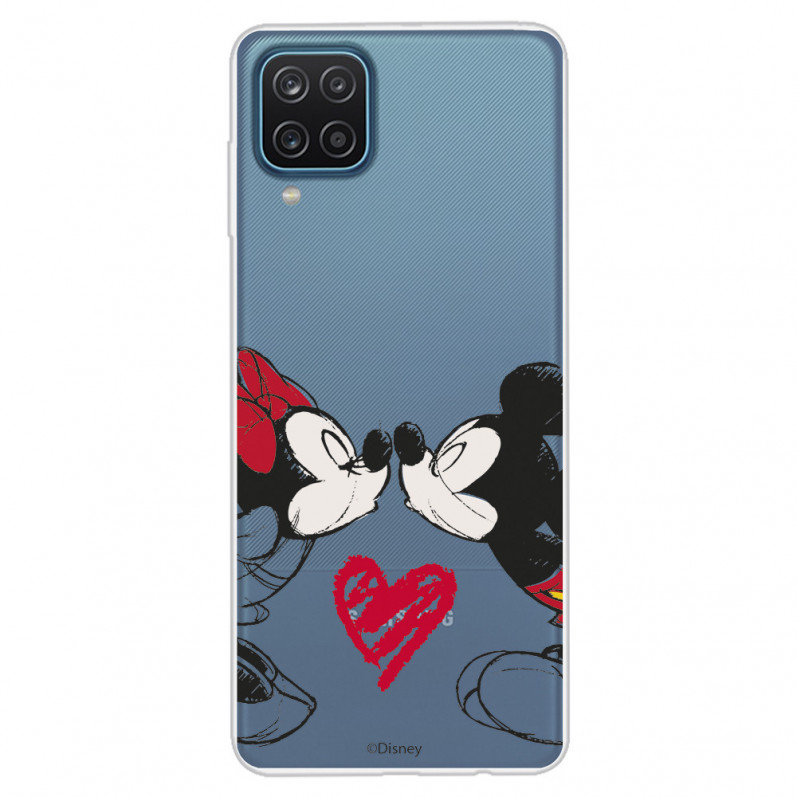 Funda para Samsung Galaxy M12 Oficial de Disney Mickey y Minnie Beso - Clásicos Disney