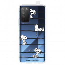 Funda para Huawei Honor X10 5G Oficial de Peanuts Snoopy rayas - Snoopy