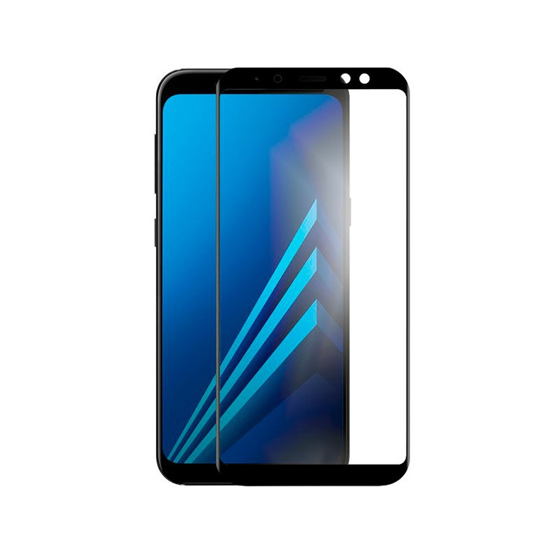 Película de vidro temperado completa preta para Samsung Galaxy A8 2018