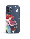 Capa para iPhone 12 Pro Max Oficial da Disney Ariel e Sebastião com Bolhinhas de Ar - A Pequena Sereia