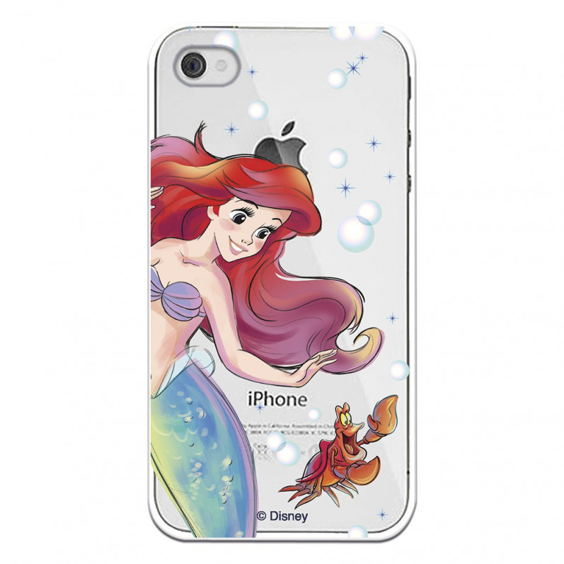 Capa Oficial Disney Ariel e Sebastião Transparente para iPhone 4 - A Pequena Sereia