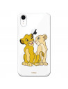 Capa Oficial Disney Simba e Nala transparente para iPhone XR - O Rei Leão