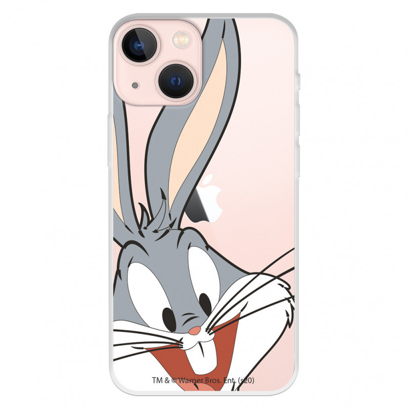 Capa para iPhone 13 Mini Oficial da Warner Bros Bugs Bunny Silhueta Transparente - Looney Tunes