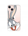Capa para iPhone 13 Mini Oficial da Warner Bros Bugs Bunny Silhueta Transparente - Looney Tunes