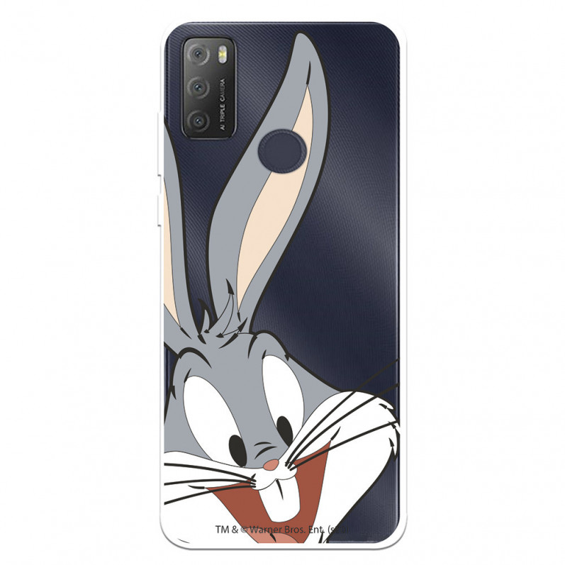 Capa para Alcatel 1S 2021 Oficial da Warner Bros Bugs Bunny Silhueta Transparente - Looney Tunes