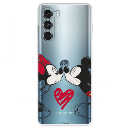 Funda para Motorola Moto G200 5G Oficial de Disney Mickey y Minnie Beso - Clásicos Disney