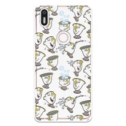 Funda Oficial Disney Chip Potts Siluetas Transparente para Bq Aquaris X5 Plus