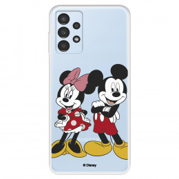 Funda para Samsung Galaxy A13 4G Oficial de Disney Mickey y Minnie Posando - Clásicos Disney
