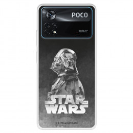Funda para Xiaomi Poco X4 Pro Oficial de Star Wars Darth Vader Fondo negro - Star Wars