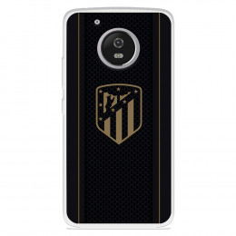 Funda para Motorola Moto G5 del Atlético de Madrid Escudo Dorado Fondo Negro  - Licencia Oficial Atlético de Madrid