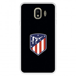Funda para Samsung Galaxy J4 2018 del Atlético de Madrid Escudo Fondo Negro  - Licencia Oficial Atlético de Madrid