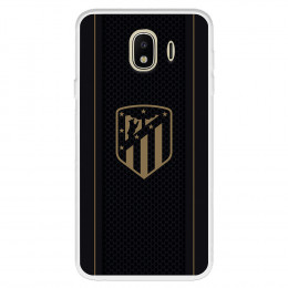 Funda para Samsung Galaxy J4 2018 del Atlético de Madrid Escudo Dorado Fondo Negro  - Licencia Oficial Atlético de Madrid