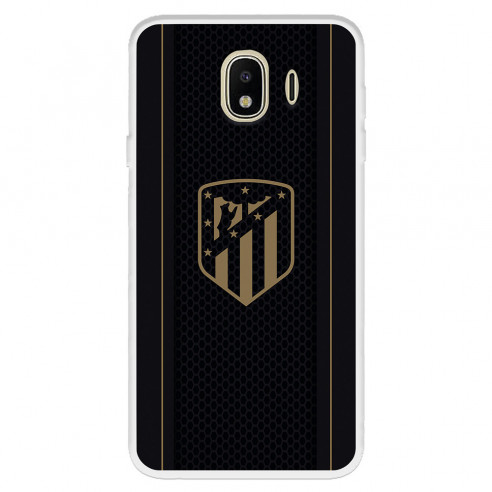 Funda para Samsung Galaxy J4 2018 del Atlético de Madrid Escudo Dorado Fondo Negro  - Licencia Oficial Atlético de Madrid