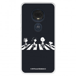 Funda para Motorola Moto G7 Plus Oficial de Peanuts Personajes Beatles - Snoopy