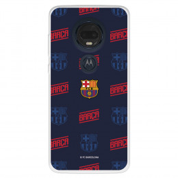 Funda para Motorola Moto G7 Plus del FC Barcelona Escudo Patrón Rojo y Azul  - Licencia Oficial FC Barcelona