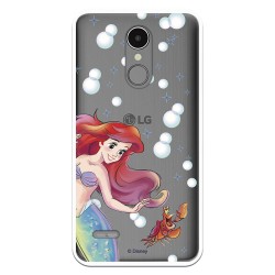 Funda Oficial Disney Sirenita y Sebastián Transparente para LG K9 2018 - La Sirenita