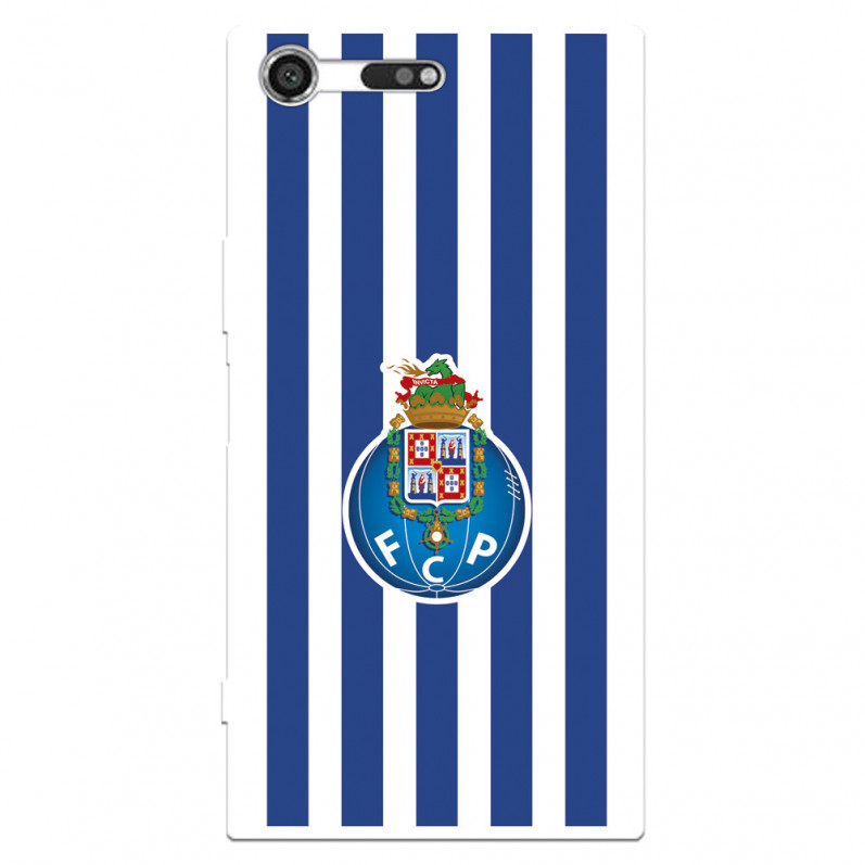 Capa para Sony Xperia XZ Premium do Futebol Clube do Porto Emblema Listras - Licença Oficial Futebol Clube do Porto