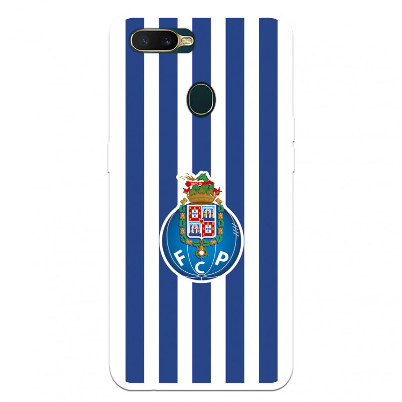 Capa para Oppo A7 do Futebol Clube do Porto Emblema Listras - Licença Oficial Futebol Clube do Porto