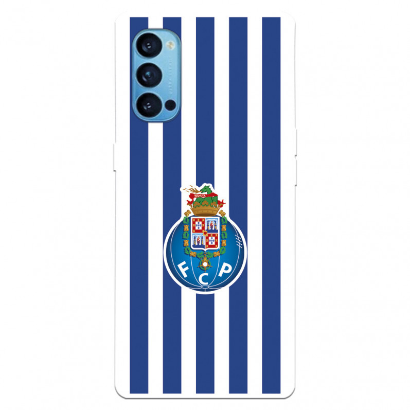 Capa para Oppo Reno4 4G do Futebol Clube do Porto Emblema Listras - Licença Oficial Futebol Clube do Porto