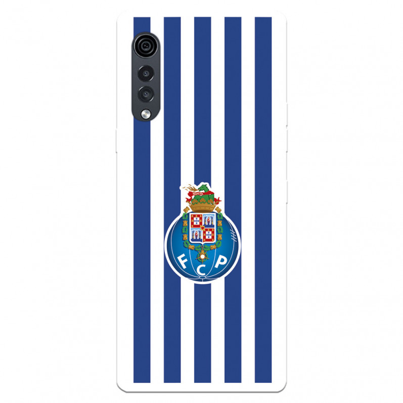 Capa para LG Velvet 5G do Futebol Clube do Porto Emblema Listras - Licença Oficial Futebol Clube do Porto