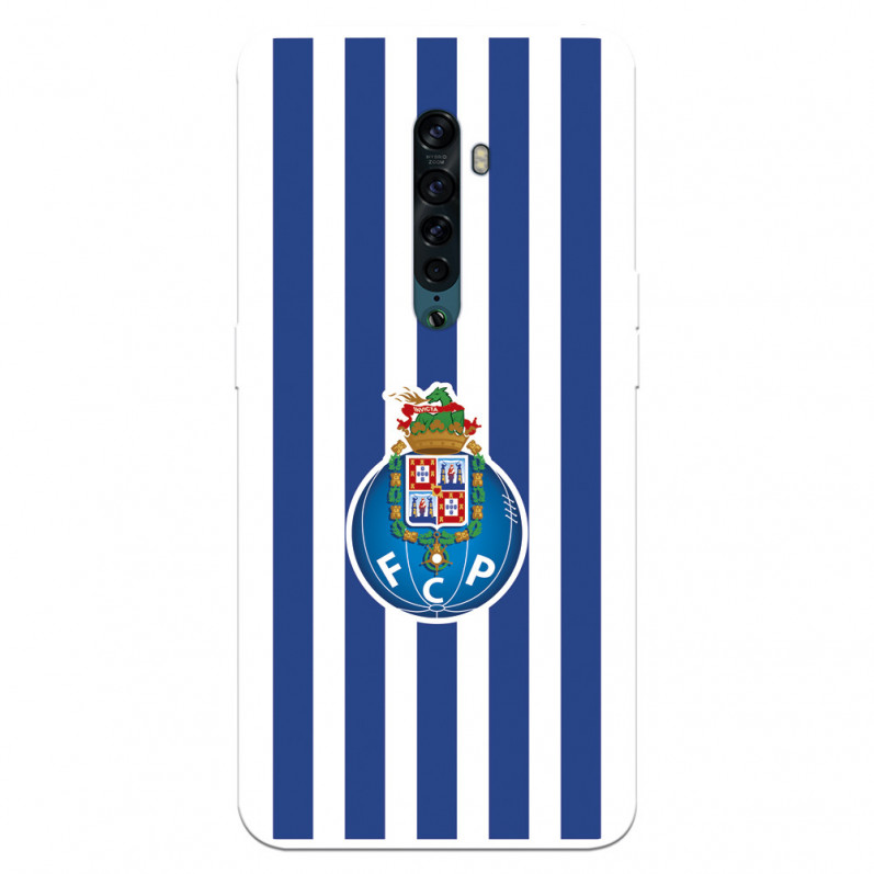 Capa para Oppo Reno2 do Futebol Clube do Porto Emblema Listras - Licença Oficial Futebol Clube do Porto