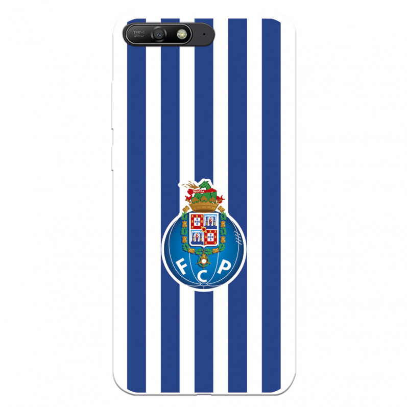 Capa para Huawei Y6 2018 do Futebol Clube do Porto Emblema Listras - Licença Oficial Futebol Clube do Porto