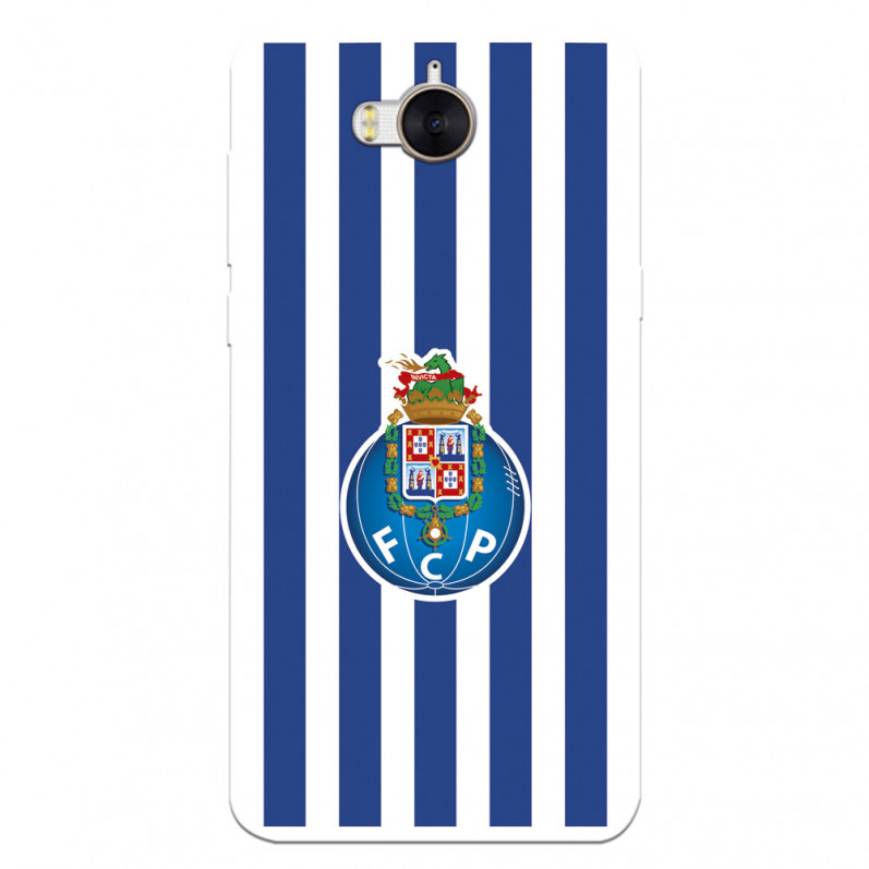 Capa para Huawei Y6 2017 do Futebol Clube do Porto Emblema Listras - Licença Oficial Futebol Clube do Porto