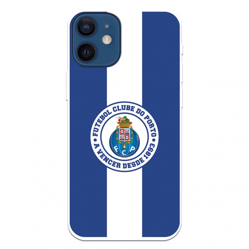 Funda para iPhone 12 Mini del Fútbol Club Oporto Escudo Rayas Azul y blanco  - Licencia Oficial Fútbol Club Oporto
