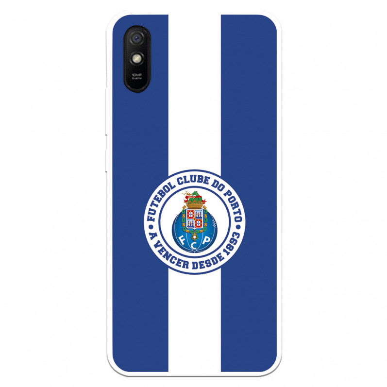 Funda para Xiaomi Redmi 9A del Fútbol Club Oporto Escudo Rayas Azul y blanco  - Licencia Oficial Fútbol Club Oporto