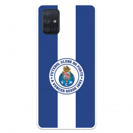 Funda para Samsung Galaxy A71 del Fútbol Club Oporto Escudo Rayas Azul y blanco  - Licencia Oficial Fútbol Club Oporto