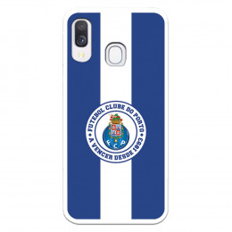 Funda para Samsung Galaxy A40 del Fútbol Club Oporto Escudo Rayas Azul y blanco  - Licencia Oficial Fútbol Club Oporto