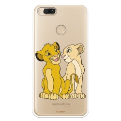 Funda Oficial Disney Simba y Nala transparente para Xiaomi Mi 5X - El Rey León