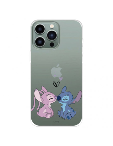 Capa para iPhone 14 Pro Max Oficial da Disney Angel & Stitch Beijo