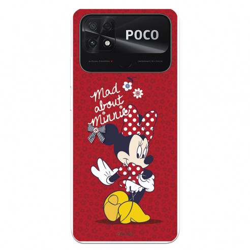 Capa para Xiaomi Poco C40 Oficial da Disney Minnie Mad About - Clássicos Disney