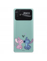 Capa para Xiaomi Poco C40 Oficial da Disney Angel & Stitch Beijo - Lilo & Stitch