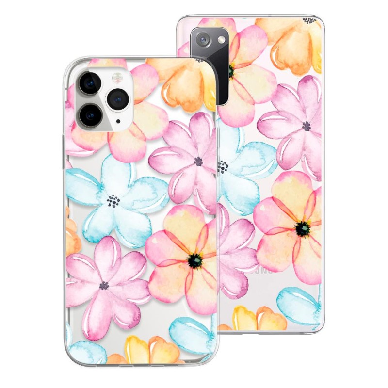 Capa Desenho - Flores aguarela Multicolor