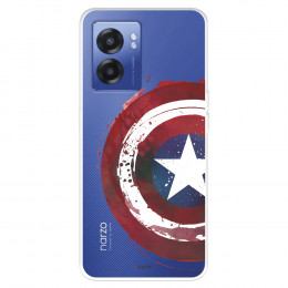 Funda para Realme Narzo 50 5G Oficial de Marvel Capitán América Escudo Transparente - Marvel