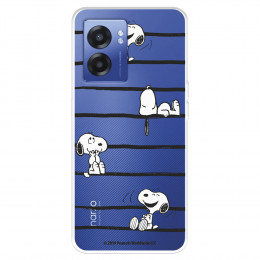 Funda para Realme Narzo 50 5G Oficial de Peanuts Snoopy rayas - Snoopy