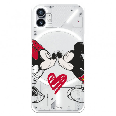 Capa para Nothing Phone 1 Oficial da Disney Mickey e Minnie Beijo - Clássicos Disney