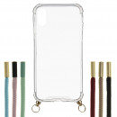 Capa silicone Suporte Cordão Transparente para iPhone XS