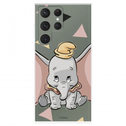 Funda para Samsung Galaxy S23 Ultra Oficial de Disney Dumbo Silueta Transparente - Dumbo