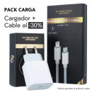 Pack Carregamento - Carregador carregamento rápido iPhone + cabo Tipo C/Lightning