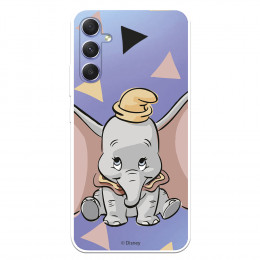 Funda para Samsung Galaxy A34 5G Oficial de Disney Dumbo Silueta Transparente - Dumbo