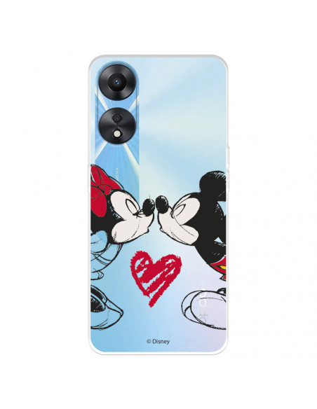 Capa para Xiaomi Redmi 9AT Oficial da Disney Mickey e Minnie Beijo