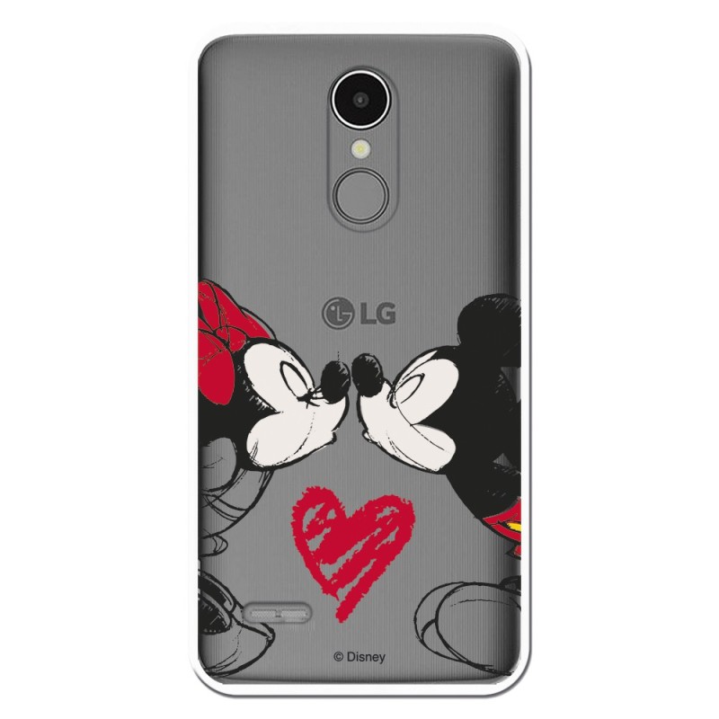 Funda para LG K9 2018 Oficial de Disney Mickey y Minnie Beso - Clásicos Disney