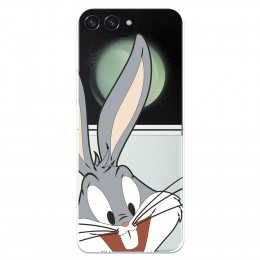 Funda para Samsung Galaxy Z Flip 5 Oficial de Warner Bros Bugs Bunny Silueta Transparente - Looney Tunes